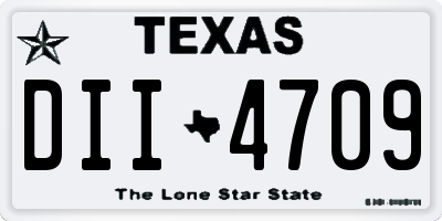 TX license plate DII4709