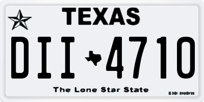 TX license plate DII4710