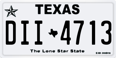 TX license plate DII4713