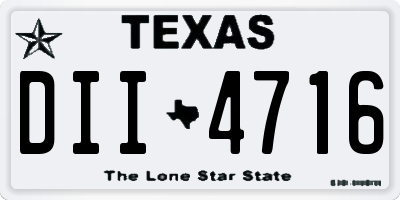 TX license plate DII4716