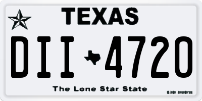 TX license plate DII4720