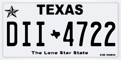 TX license plate DII4722