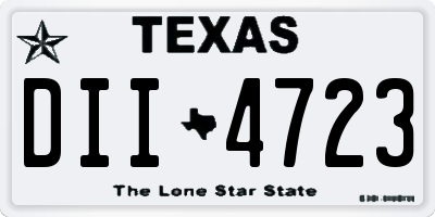 TX license plate DII4723