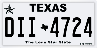 TX license plate DII4724