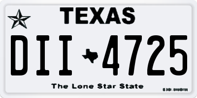 TX license plate DII4725