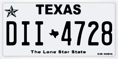 TX license plate DII4728
