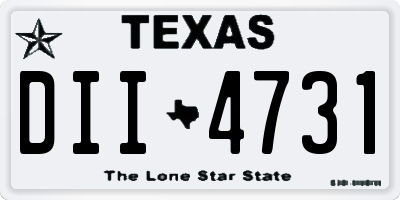 TX license plate DII4731
