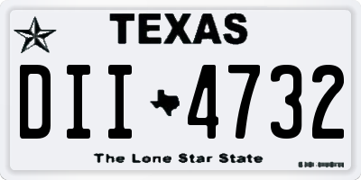TX license plate DII4732