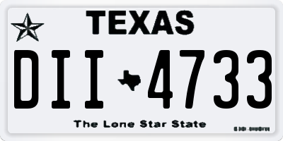 TX license plate DII4733