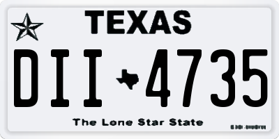 TX license plate DII4735