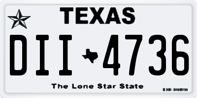 TX license plate DII4736