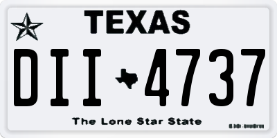TX license plate DII4737