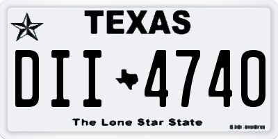 TX license plate DII4740