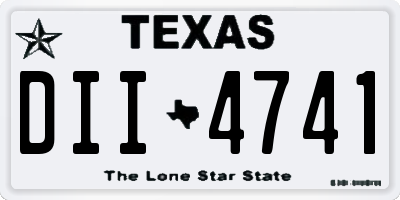 TX license plate DII4741