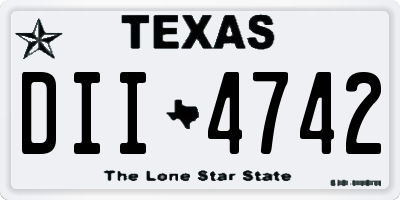 TX license plate DII4742