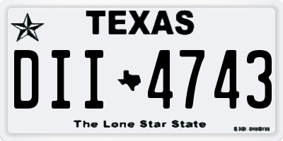 TX license plate DII4743