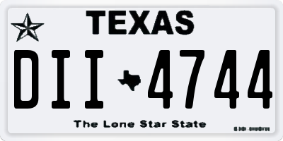 TX license plate DII4744