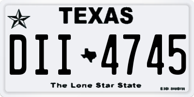 TX license plate DII4745