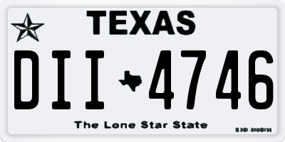TX license plate DII4746