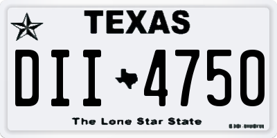 TX license plate DII4750