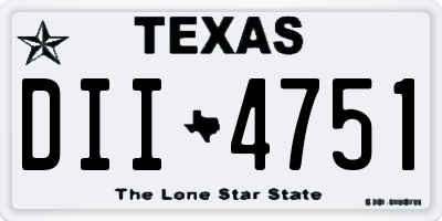 TX license plate DII4751