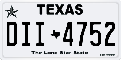 TX license plate DII4752