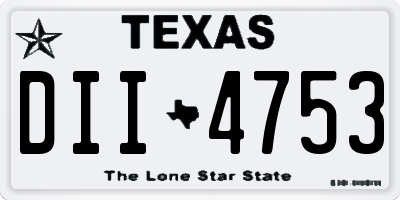 TX license plate DII4753