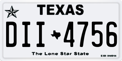 TX license plate DII4756