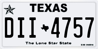 TX license plate DII4757