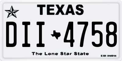 TX license plate DII4758