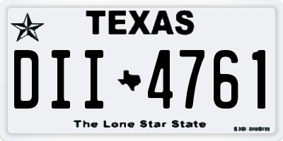 TX license plate DII4761