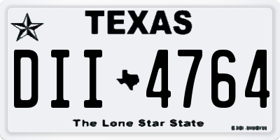 TX license plate DII4764