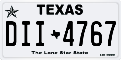 TX license plate DII4767