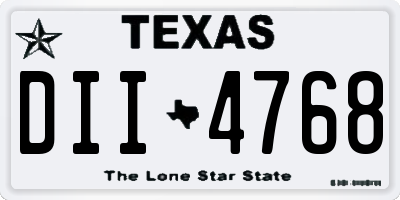 TX license plate DII4768