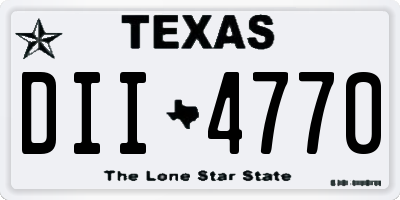 TX license plate DII4770