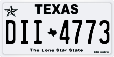 TX license plate DII4773