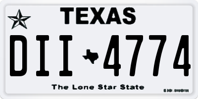 TX license plate DII4774