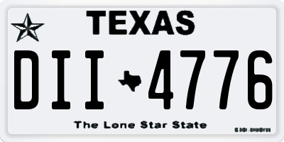 TX license plate DII4776