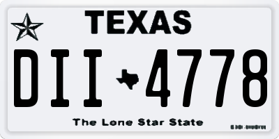 TX license plate DII4778