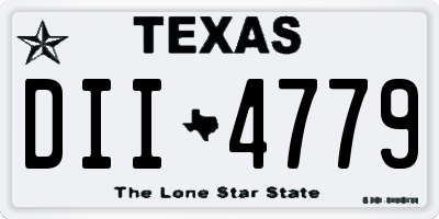 TX license plate DII4779
