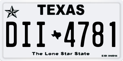 TX license plate DII4781