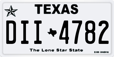 TX license plate DII4782