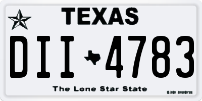 TX license plate DII4783
