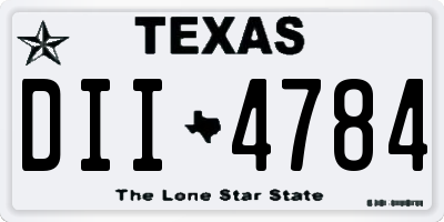 TX license plate DII4784