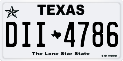 TX license plate DII4786