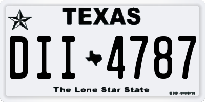 TX license plate DII4787