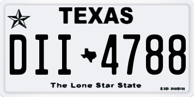 TX license plate DII4788