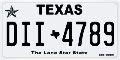 TX license plate DII4789