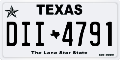TX license plate DII4791