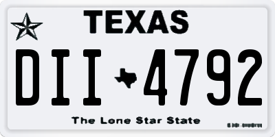 TX license plate DII4792